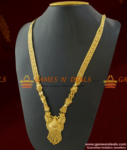 Gold long necklace designs store in 100 grams